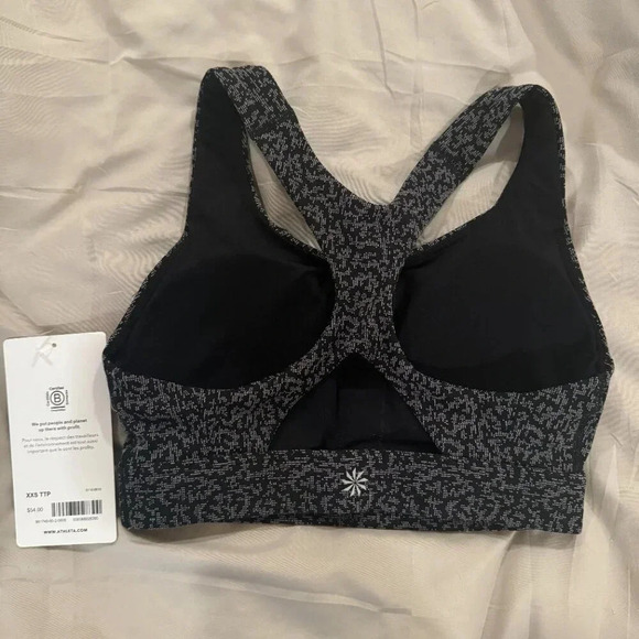 NWT Athleta Ultimate Textured Bra D-DD+ in Static Black - Picture 3 of 7